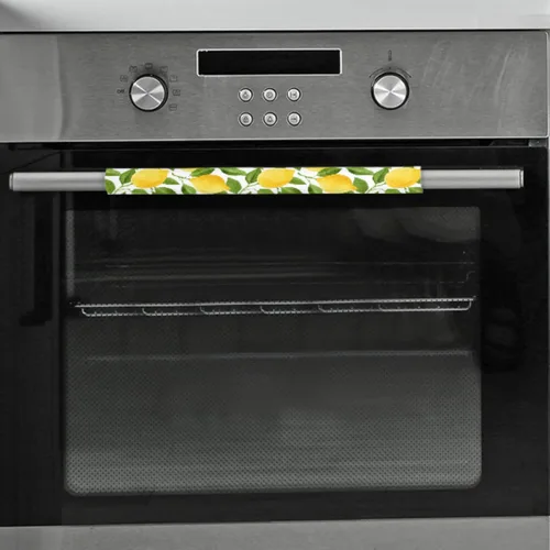 Miniatura 7 de Pardick Juego de 2 cubiertas para manija de puerta de refrigerador, diseño de hoja de limón amarillo lavable, protector decorativo para manija