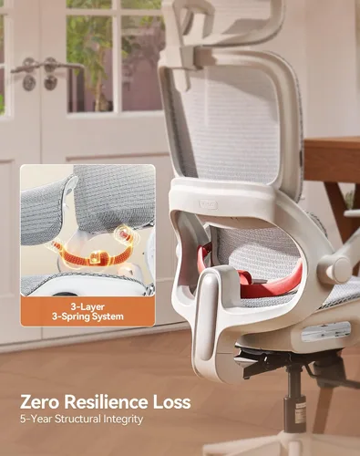 Miniatura 6 de SIHOO Silla de oficina B100, silla de oficina ergonómica sin reposapiés, silla de computadora con reposacabezas ancho y soporte lumbar adaptativo