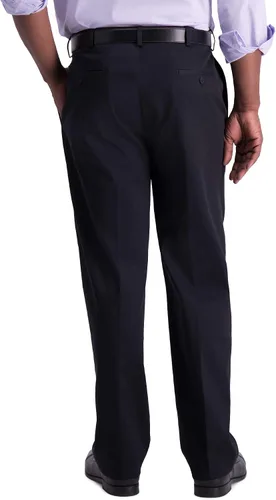 Miniatura 3 de Haggar - Pantalón informal con cintura expandible y plisado por delante, ajuste clásico, pantalón caqui, no necesita planchado