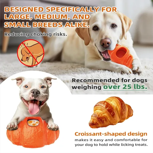 Miniatura 6 de Juguete masticable para perros congelados duraderos para masticadores agresivos, juguete dispensador interactivo para entrenamiento de jaula