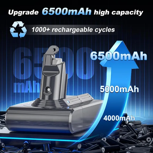 Miniatura 3 de Reemplazo de batería V6 de 6500 mAh, compatible con aspiradora Dyson V6 Animal/Absolute/Motorhead/Fluffy SV03 SV04 SV05 SV06 SV07 SV09 DC58 DC59