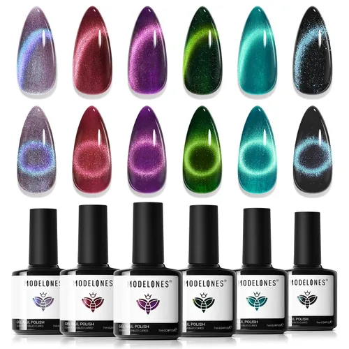 Miniatura 19 de Modelones Imán de uñas de gel de ojo de gato, herramienta magnética 8 en 1 para uñas de gel, varita magnética fuerte para arte de uñas con bola