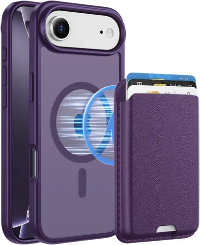 Miniatura 80 de Funda magnética para iPhone 12 Pro Max, cartera magnética desmontable con soporte para tarjetas, [compatible con MagSafe] grado militar, a prueba