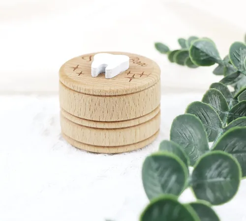 Miniatura 5 de Caja de madera de hadas de dientes caídos, caja de almacenamiento de recuerdos para niños y niñas, lindo soporte para dientes perdidos (1 pieza)