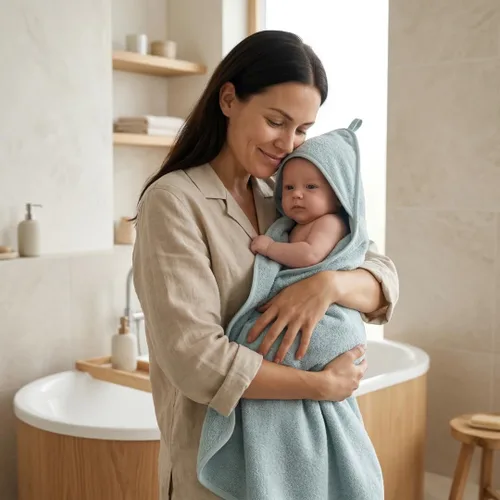 Miniatura 5 de Toalla con Capucha para Bebé – Toallas de Baño de Algodón Orgánico para Bebé – Toallas para Bebé, Toallas de Baño para Bebé para Niño, Niña, 32" x