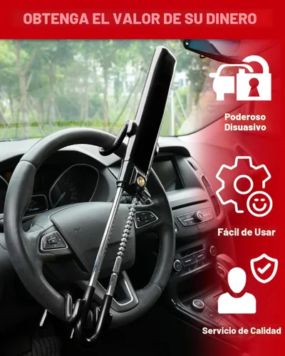 Miniatura 6 de Tevlaphee Bloqueo de Volante Antirrobo Dispositivo para Automóvil de Servicio Pesado Cerradura de Seguridad para Automóvil Dispositivos de Bloqueo