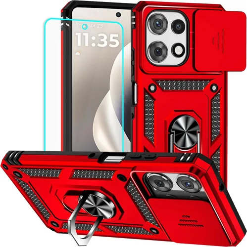 Miniatura 17 de HNHYGETE Funda para Moto G Power 5G 2024 con protector de pantalla: [grado militar de 20 pies a prueba de caídas] Funda protectora a prueba