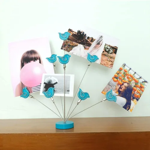 Miniatura 6 de Portafotos de Árbol Genealógico de 8 Ramas, Soporte de Clips de Tarjetas y Fotos para Escritorio, Soporte para Notas de Memo, Papel y Fotos