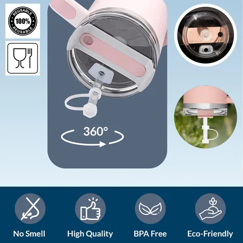 Miniatura 3 de ODRAGO - Tapón de silicona a prueba de derrames, 6 piezas/3 juegos, compatible con Stanley Cup 1.0 y 2.0 de 40 onzas / 30 onzas, accesorios