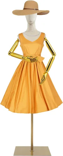Miniatura 5 de Maniquí de vestido, maniquí de forma de vestido femenino ajustable de 59.06-78.74 pulgadas, altura ajustable, forma de vestido desmontable