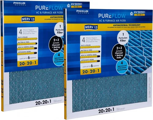 Miniatura 27 de PureFlow - Filtro de aire para horno doméstico de 12 x 12 x 1, con 4 capas de tecnología de filtración avanzada, MERV-13 paquete de 2