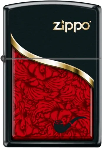 Zippo Encendedor de tubería de diseño de tubería a prueba de viento Encendedor Rojo Veneciano Negro #Z5549 Rojo Veneciano Negro Mate #Z5549