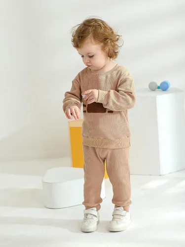 Miniatura 35 de Ropa de bebé niño niño manga larga con estampado de oso + pantalones deportivos