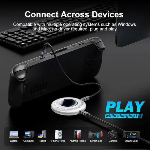 Miniatura 5 de FP108 SSD portátil magnético de 500 GB, unidades de estado sólido externas con PD-100W y 2050MB/s USB-C 3.2 Gen 2x2, reproducción mientras se carga