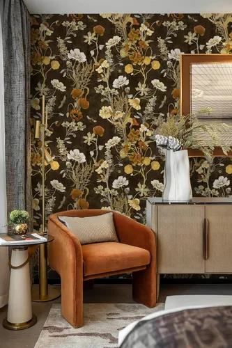 Miniatura 7 de Papel tapiz floral oscuro para despegar y pegar, papel de pared autoadhesivo extraíble, papel de contacto apto para inquilinos para armarios