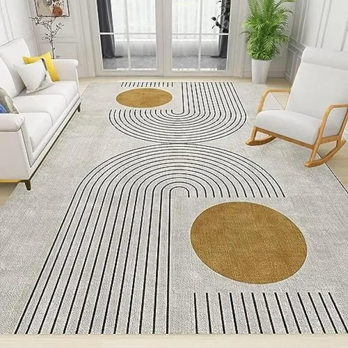 Miniatura 9 de Alfombra de área con diseño de dibujos animados en acuarela, estilo bohemio de mediados de siglo, con diseño de hojas de palmera tropicales, suave