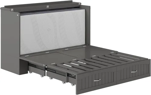 Miniatura 11 de AFI, Southampton Murphy - Cómoda de cama individual XL con colchón de 6 pulgadas, cajón de almacenamiento y cargador USB integrado, color gris
