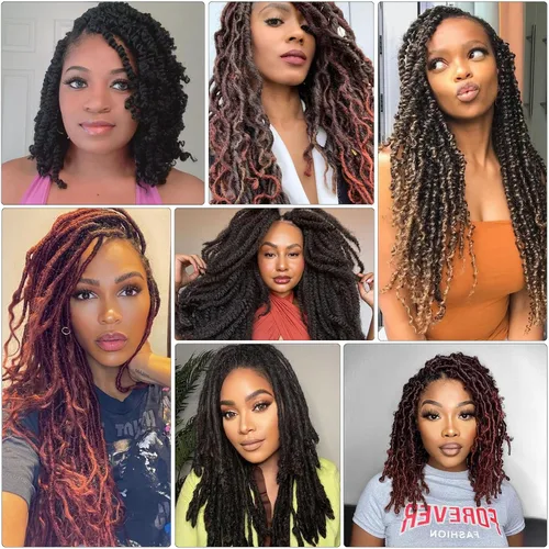 Miniatura 8 de ROKTRESS Cabello afro Spring Twist de 16 pulgadas, 8 paquetes de cabello trenzado Marley Twist para rastas sintéticas, extensiones de cabello 1b