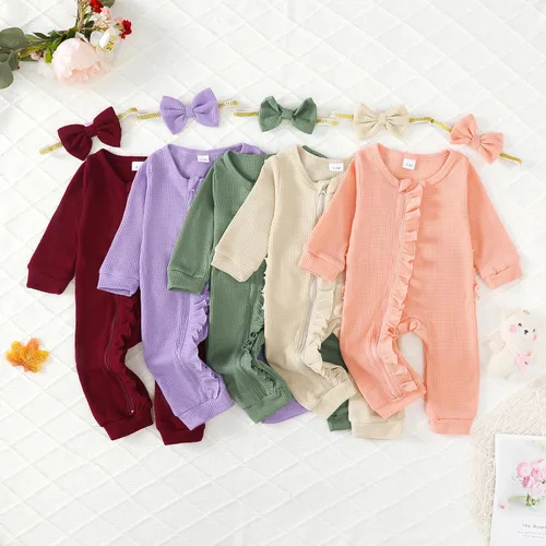 Miniatura 6 de Mikrdoo Ropa de niña recién nacida, ropa de bebé para otoño e invierno, trajes de manga larga, mameluco de 0 3 6 12 meses