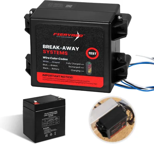 Miniatura 9 de FIERYRED Kit de freno de remolque de prueba LED con batería e interruptor, sistema de controlador de carga lateral, cargador integrado de 12 V 5