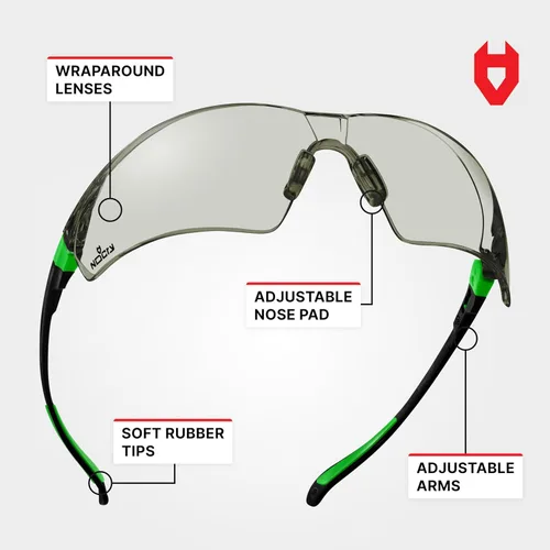 Miniatura 7 de NoCry Gafas de seguridad tintadas para hombres y mujeres con lentes envolventes antivaho y resistentes a los arañazos, patillas ajustables y Negro