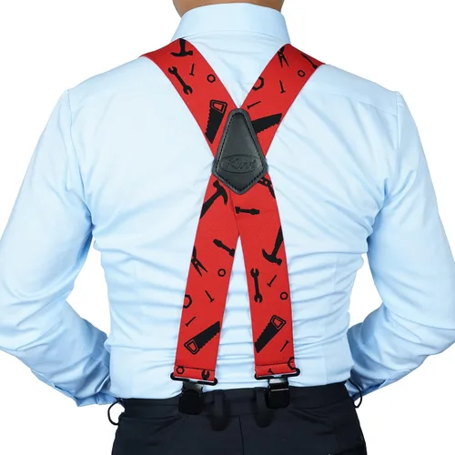 Miniatura 8 de KUNN Mens Suspenders X-Back 2 Inch Wide Elastic Suspender Heavy Duty Clips Work Suspenders