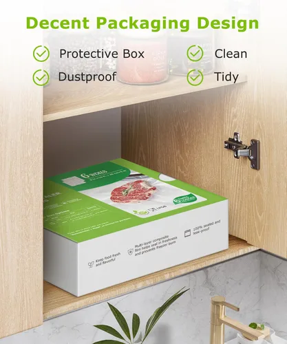Miniatura 3 de Bonsenkitchen [2025 Actualizado] 6 Rollos 20,32 cm x 4,88 m de Bolsas Selladoras al Vacío para Alimentos con Caja de Color, Fáciles de Almacenar