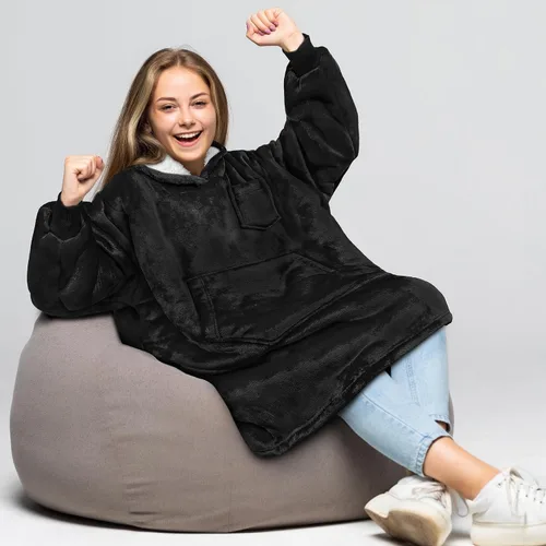 Miniatura 6 de PAVILIA Sudadera Manta Ponible para Niños y Niñas, Sudadera con Capucha Gigante Cálida y Acogedora, Forro Polar Sherpa con Capucha y Mangas
