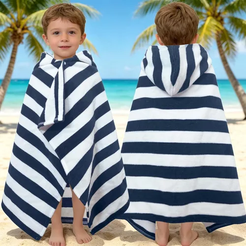 Miniatura 47 de VOOVA & MOVAS Toalla de playa con capucha para niños de 3 a 8 años, 30 x 50 pulgadas, suave, gruesa, grande, 100% algodón, absorbente para playa