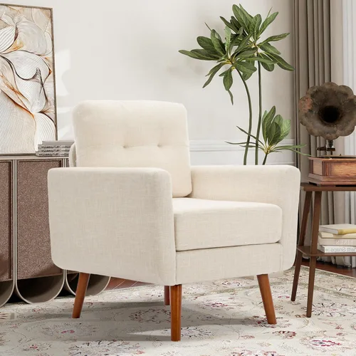 Miniatura 30 de Tbfit Sofá en Forma de L, Sofás Seccionales Modernos de Mediados de Siglo de 80" de Ancho, Sofás de 3 Plazas con Chaise Lounge Amplio, Sofá Beige