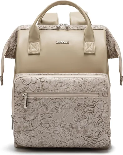 Kinmac Mochila para portátil de estilo abierto para laptop de hasta 15.6 pulgadas, para hombres y mujeres, mochila de viaje al aire libre (flor de