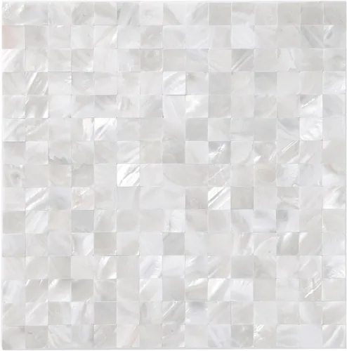 Miniatura 9 de 1 - Hoja de Azulejos de Conchas de Perla para Despegar y Pegar, Azulejos Autoadhesivos para Pared para Cocina, Baño, Dormitorio en Blanco Natural