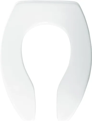 BEMIS 1655SSCT Asiento de inodoro de plástico con frente abierto, asiento industrial resistente sin tapa para un uso duradero, fabricado en Estados