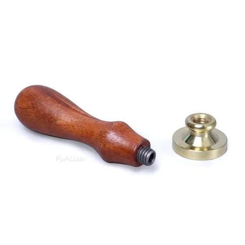 Miniatura 4 de FsAlisa Sello de cera con cabeza de latón extraíble, mango de madera, ideal para adornar sobres, invitaciones de boda, paquetes de vino, envoltura