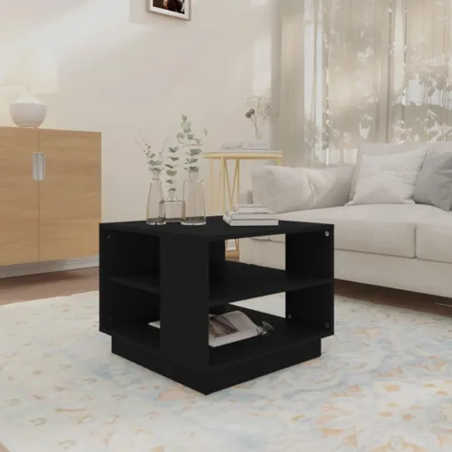 Miniatura 4 de mesas de Centro para sala Juego de mesa de comedor color negro 21.7 x 21.7 x 16.9 pulgadas, madera de ingeniería, adecuada para dormitorios, salas