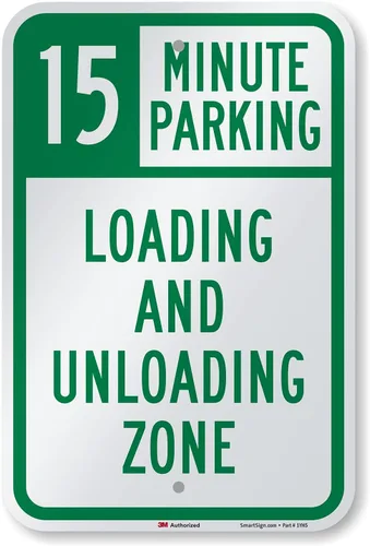 Miniatura 5 de SmartSign Letrero de "15 minutos de estacionamiento, carga y zona de descarga" Aluminio de 12 x 18 pulgadas