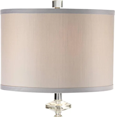 Miniatura 9 de Vienna Full Spectrum Aline - Lámpara de mesa tradicional de 26 1/2 pulgadas de alto, cristal transparente, pantalla gris, sala de estar, dormitorio