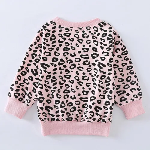 Miniatura 3 de Avidqueen Toddler Baby Girls Leopard Print Clothes Set Long Sleeve T-Shirt Tops and Pants 2pcs Outfits