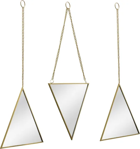 Miniatura 5 de Scott Living Espejos triangulares enmarcados con cadenas, juego de 3, dorado