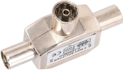 Miniatura 3 de Bingfu Divisor coaxial de antena de 2 vías PAL TV IEC DVB-T 1 hembra a 2 macho RF adaptador interior conector 1 GHz 5-1000 MHz para conexiones 1