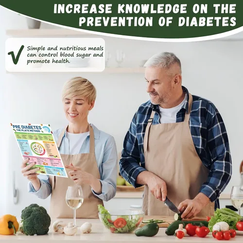 Miniatura 5 de Póster de lista de alimentos prediabéticos para diabéticos, tabla de alimentos, planificador de comidas de dieta, alta proteína de fibra, vitamina
