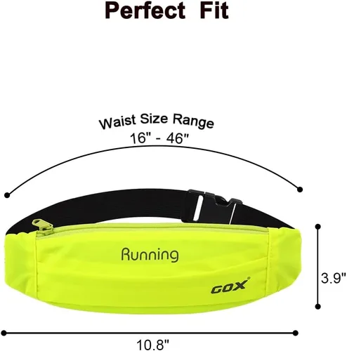 Miniatura 4 de Gox Cangurera para cinturón de correr, cintura delgada para soporte de teléfono, bolsa atlética impermeable para hombres y mujeres, correr, Verde