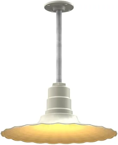 Miniatura 54 de Steel Lighting Co. Colgante Eagle Rock Lámpara montada en el techo Onda radial de 16 pulgadas vástago de 12 pulgadas Acero resistente