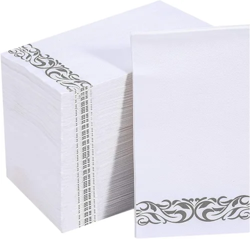 Vplus Paquete de 200 servilletas de papel desechables de 3 capas de alta calidad, servilletas de cena desechables suaves y absorbentes, perfectas