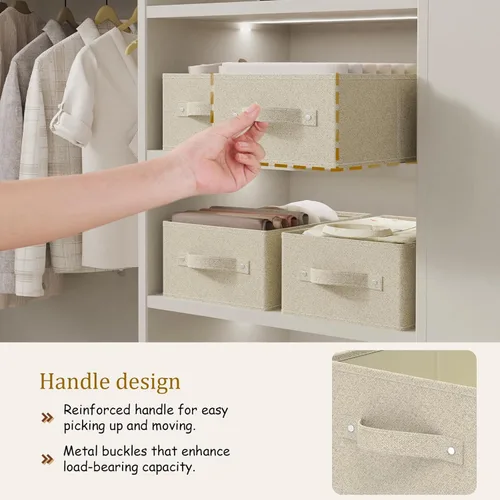 Miniatura 5 de Organizador plegable para guardar ropa, cajas de almacenamiento para organizar el hogar, cestas cúbicas de tela, para oficina y armario, gris
