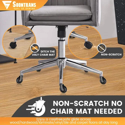 Miniatura 6 de Soontrans Ruedas para silla de oficina, juego de 5, ruedas de repuesto para sillas de juegos de oficina, ruedas giratorias para alfombras, suelos