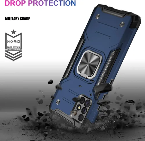 Miniatura 4 de IKAZZ Funda para Galaxy A51 5G con protector de pantalla, doble capa de TPU suave y flexible y policarbonato duro, antideslizante, de cuerpo Azul