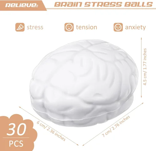 Miniatura 3 de Jenaai Pelota antiestrés para el cerebro de Halloween, 2.76 pulgadas, de poliuretano, ejercicio muscular, para la mano, divertido alivio del estrés