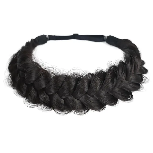 Miniatura 33 de Diadema trenzada, 2 hebras, clásica, gruesa, trenzada, ancha, elástica, de calidad, sintética, trenzada, para mujeres y niñas, estilo bohemio, 2.42