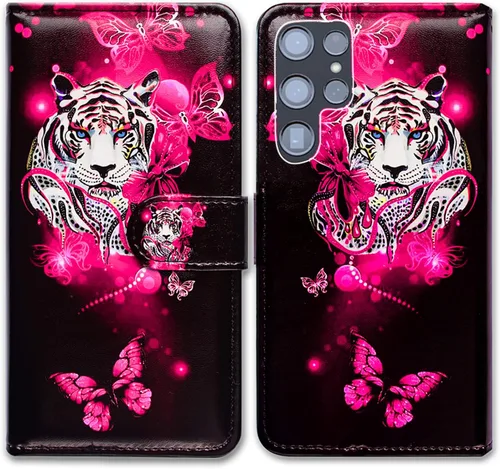 Miniatura 10 de Bcov Funda para Galaxy S22 Ultra, linda libélula de cuero con tapa para teléfono con ranura para tarjetas, soporte para Samsung Galaxy S22 Ultra 5G